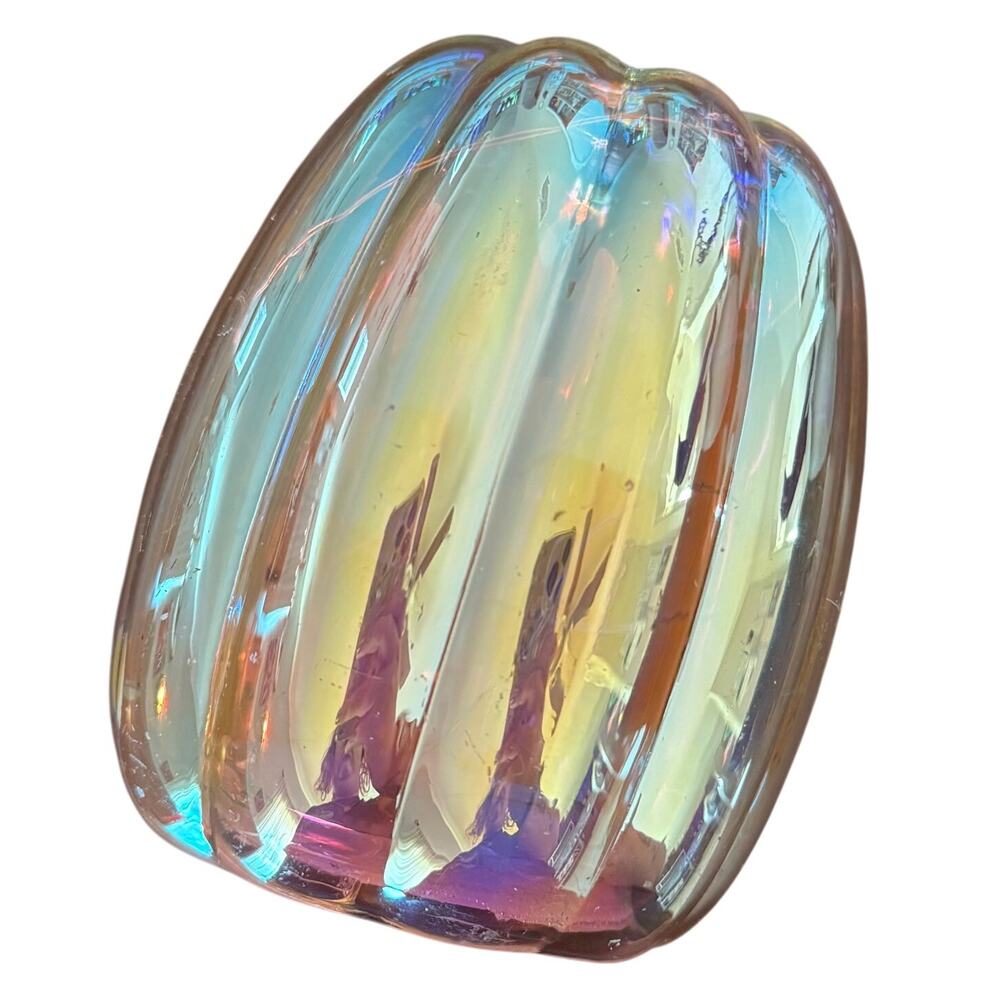 Light Up Iridescent Pumpkin LED Decor NEW